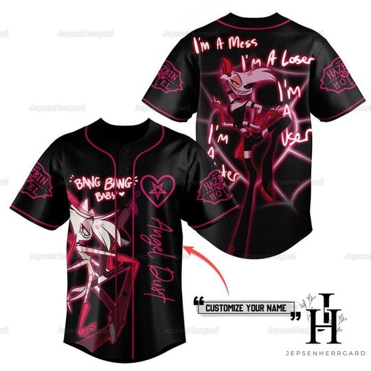 Hazbin Hotel Baseball Jersey, Angel Dust Hazbin Hotel Baseball Shirt