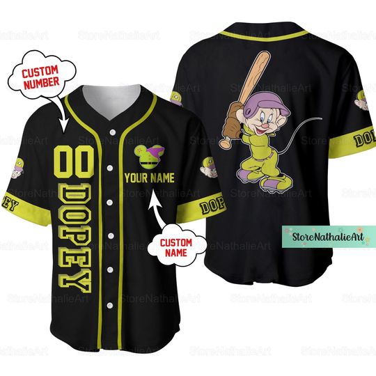 Discover Dopey Dwarf Jersey, Disney Dopey Jersey Shirt, Dopey Dwarf Baseball Jersey