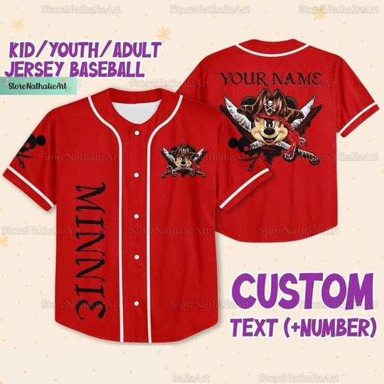 Mickey Mouse Jersey, Disney Mickey Baseball Shirt, Mickey Caribbean Jersey