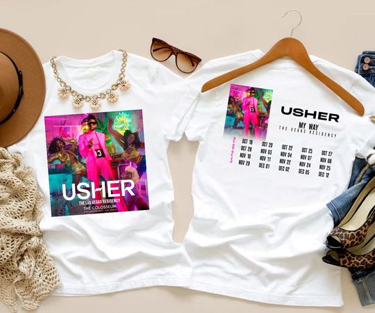 Discover 2023 Usher My Way The Vegas Residency Tour T-Shirt