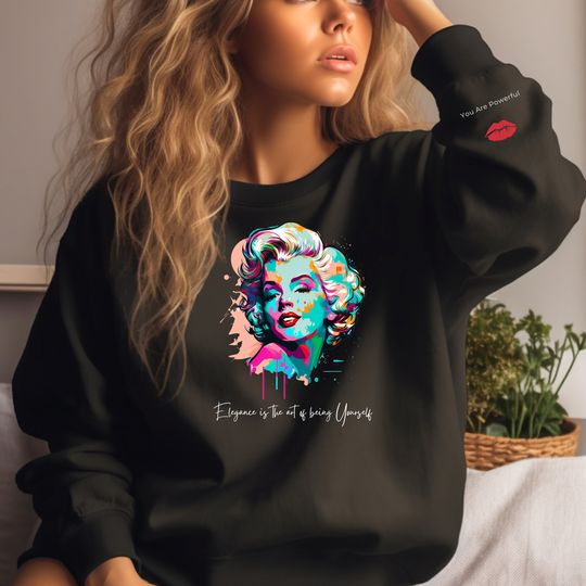 Elegance Sweatshirt with Sleeve, Marilyn Monroe Art Sweatshirt