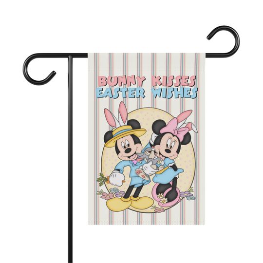 Disney Bunny Kisses Easter Wishes Home , Unique Home and Garden Flag