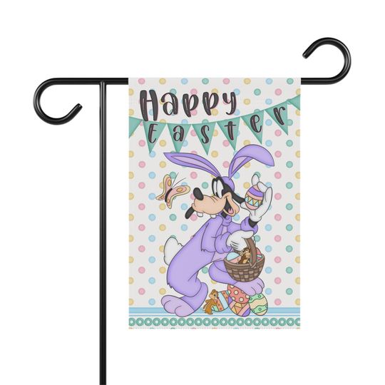 Disney Goofy Easter Home , Unique Home and Garden Flag, Disney Garden Flag