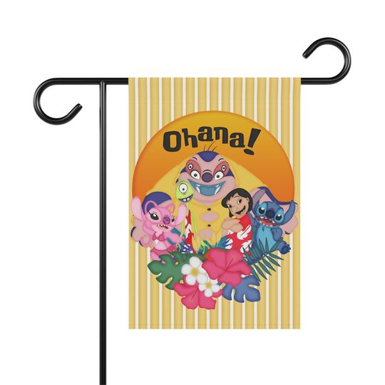 Discover Disney's Lilo and Stitch Ohana Welcome , Unique Home and Garden Flag