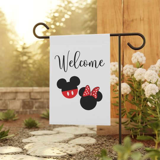 Welcome Garden Flag, Merry Christmas, Disney Home Decor, Disney Yard Flag, Minnie Mouse