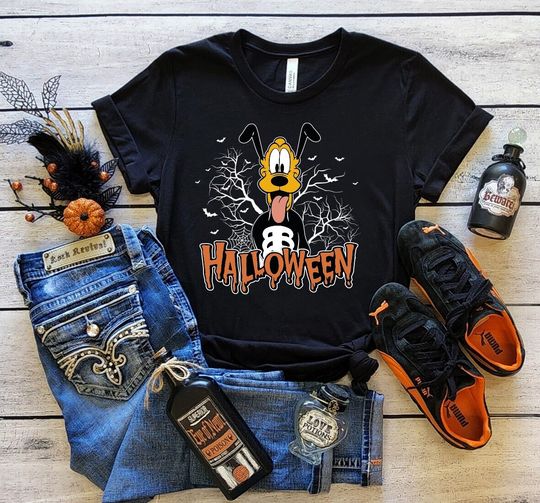 Pluto Skeleton Shirt, Halloween Shirt, Funny Skeleton Shirt, Disney Pluto Shirt, Disney Skeleton Shirt