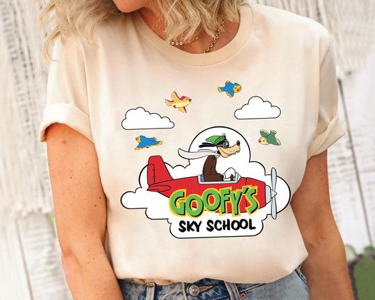 Disney Mickey And Friends Cute Goofy's Sky School Shirt, Mickey and Friends WDW Magic Kingdom Disneyland