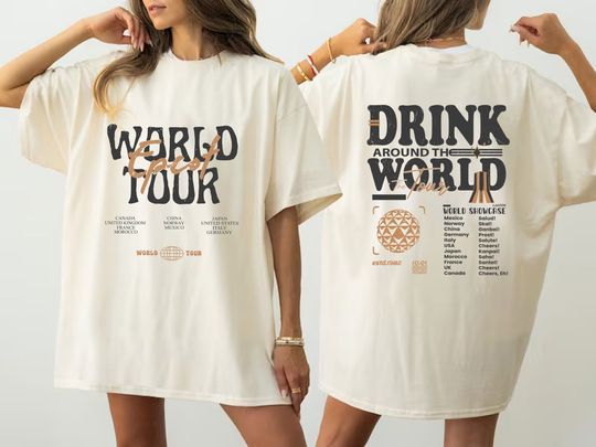 Discover Disney Epcot World Tour Shirt, Drink Around The World Shirt, Disney Group Trip Shirt, Retro Disneyland Epcot Shirt