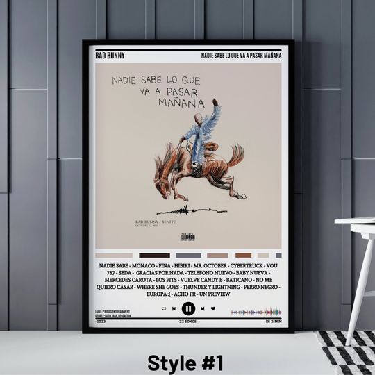 Bad Bunny Poster, Nadie Sabe Lo Que Va a Pasar Maana Poster