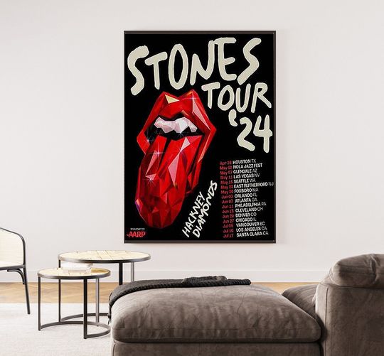 The Rolling Stones Tour 2024 Hackney Diamonds Poster, Tour 2024 Poster