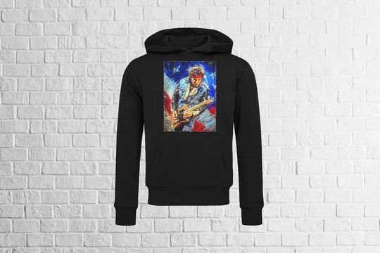 Bruce Springsteen United States Flag Guitar Solo Art Unisex Cotton Blend  Hoodie