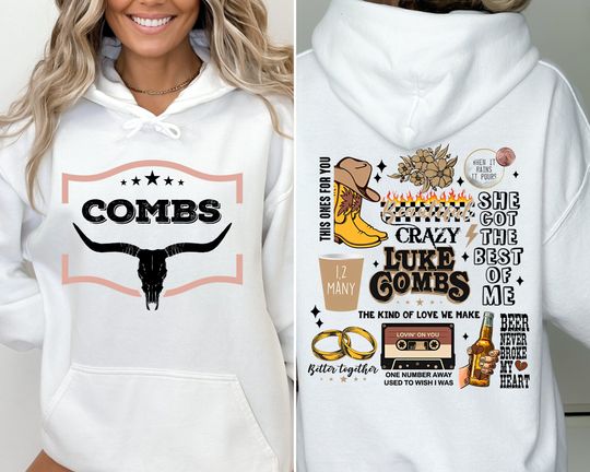 Discover Combs Bullhead Hoodie 2 Side, Country Music Hoodie, Lukee Comb World Tour 2024 Hoodies