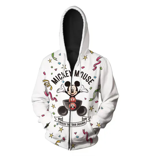 Disney Funny Mickey Mouse 3D Zip Hoodie