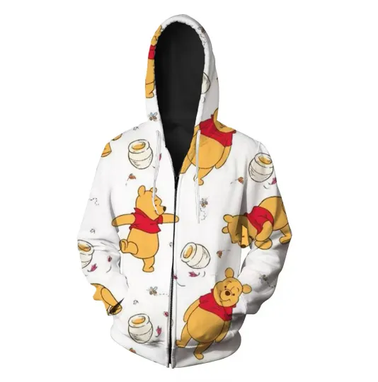 Disney Cute Winnie the Pooh Zip Hoodie