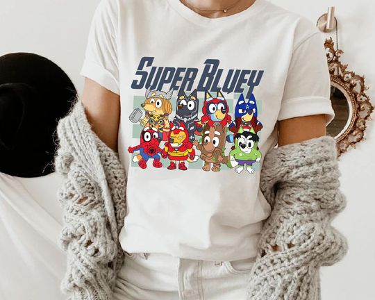 Super Hero BlueyDad Shirt, BlueyDad Birthday Shirt, BlueyDad Family Shirt