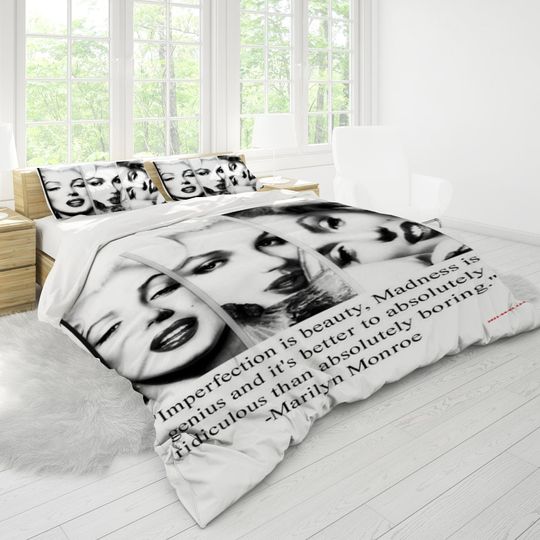 Marilyn Monroe" Imperfection is Beauty" Bedding Set - Celebrity Beding Set