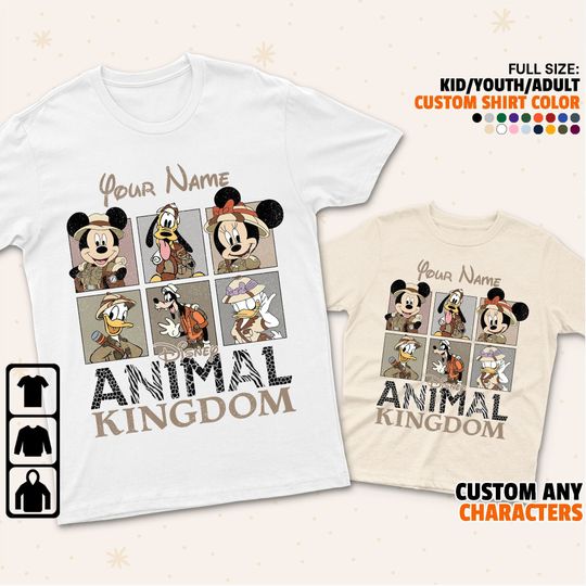 Personalized Disney Vintage Animal Kingdom Disney Shirt, Disney Family Matching Shirt