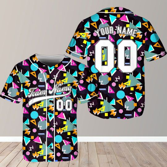 Discover Personalized Retro 80s 90s Baseball Jersey, Custom Team Name