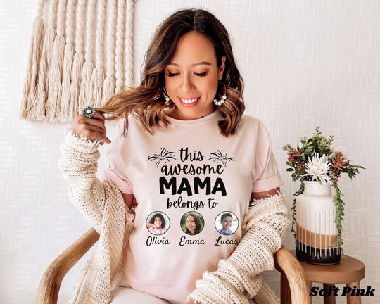 Discover Personalized Mom Shirt with Kid's Name and Photo