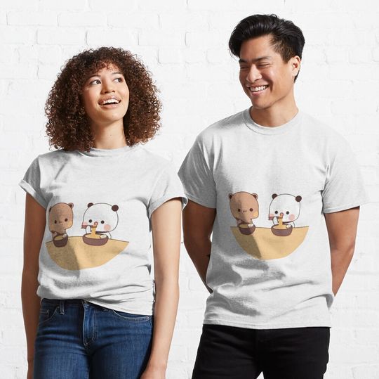 Bubu and Dudu Eating Ramen Together Panda Bear Love Classic T-Shirt