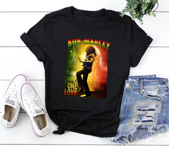 Bob Marley T-Shirt, One Love T-Shirt Music Legend Gift