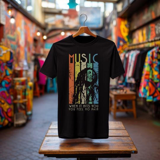 Retro Bob Marley T-Shirt, Vintage Style Reggae Music Shirt