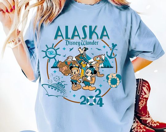 Discover Vintage Mickey and Friends Disney Alaska Cruise 2024 Shirt