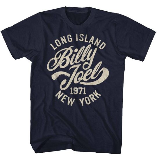 Discover Billy Joel Long Island Navy Adult T-Shirt