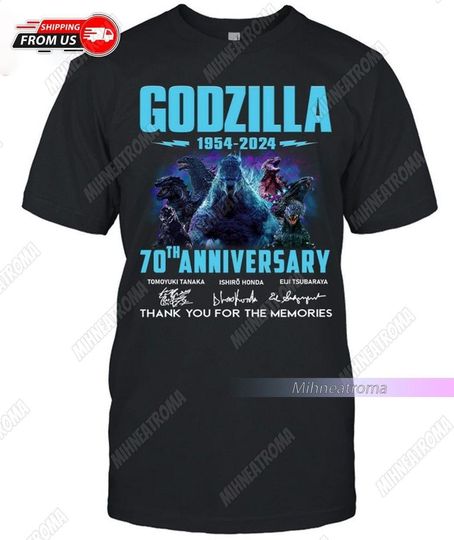 Discover god zilla 1954-2024 70th Anniversary Thank You T-Shirt