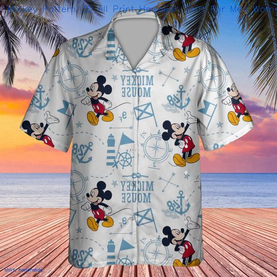 Mickey Pattern 3D All Print Hawaiian Shirt