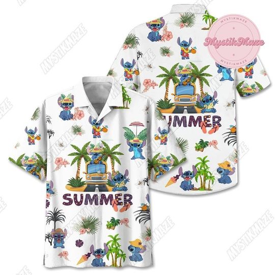 Stitch Hawaiian Shirt, Disney Stitch Summer Shirt