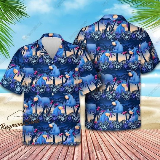 Eeyore Hawaiian Shirt, Eeyore Summer Shirt, Disney Donkey Vacation Shirt