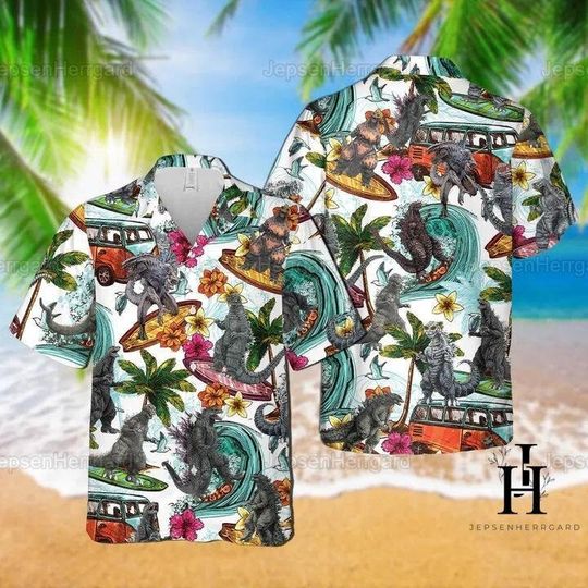 god zilla Hawaiian Shirt, god zilla Button Shirt, god zilla Beach Shirt