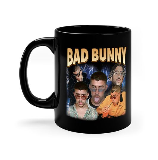BAD BUNNY Coffee Mug Vintage 90s Grapic, Bootleg horror Bad Bunny