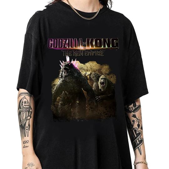 Discover god zilla X Kong The New Empire 2024 Vintage Shirt, god zilla X Kong