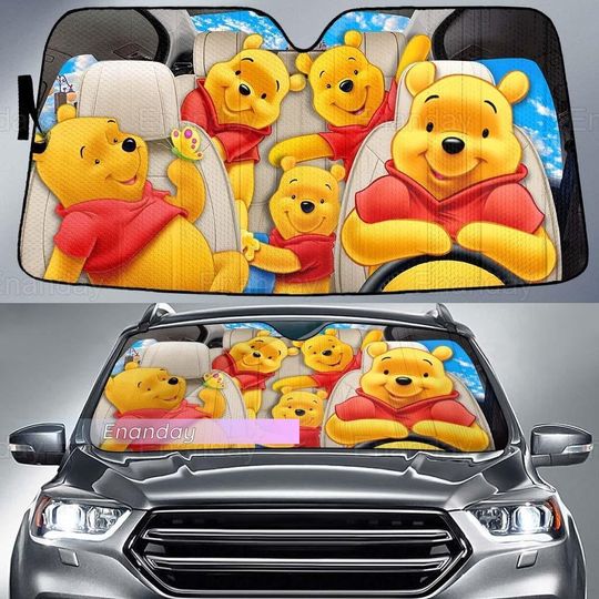 Pooh Car Sun Shade, Pooh Car Shade, Winnie The Pooh Sunshade