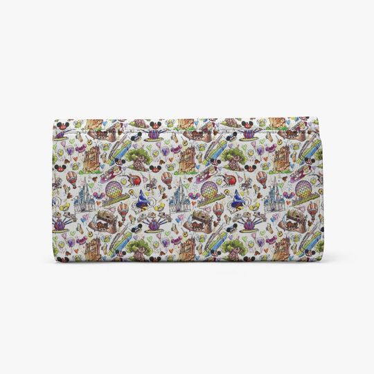 Disney World Parks Doodles Wallet - Disney Leather Wallet