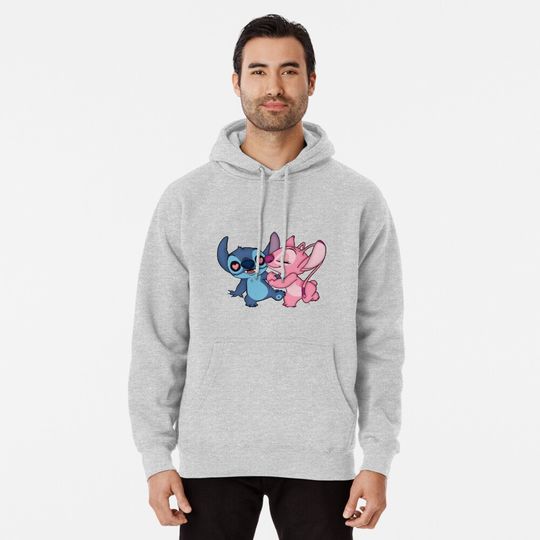 Stitch and angel Pullover Hoodie, Disney Stitch Hoodie, Stitch Mode Hoodie