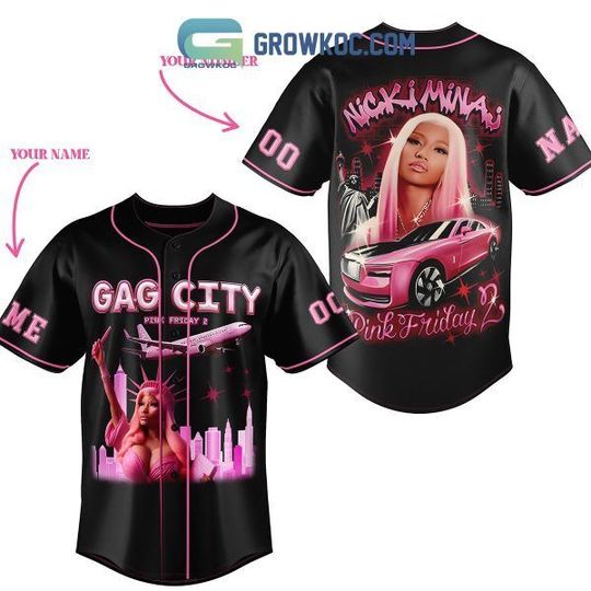 Personalized Nicki Minaj Pink Friday 2 Tour In Gaga City Baseball Jersey