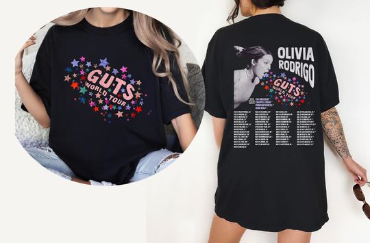 Olivia Rodrigo Guts Tour 2024 Shirt, Olivia Rodrigo Double Sided Shirt