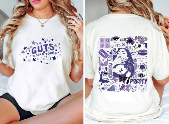 Olivia Rodrigo Guts Tour 2024 Shirt, Olivia Rodrigo Double Sided Shirt