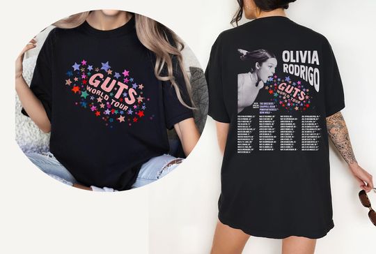 Olivia Rodrigo Guts Tour 2024 Shirt, Olivia Rodrigo Double Sided Shirt