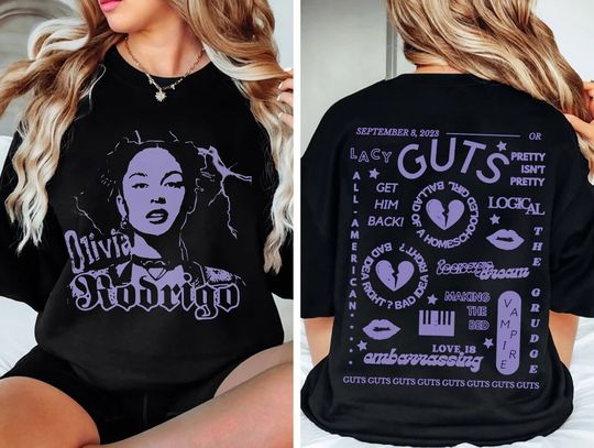 Olivia Rodrigo Guts Tour 2024 Shirt, Olivia Rodrigo Double Sided Shirt