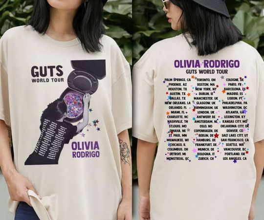 Olivia Rodrigo Guts Tour 2024 Shirt, Olivia Rodrigo Double Sided Shirt