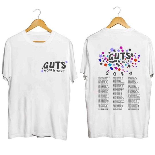 Olivia Rodrigo Guts Tour 2024 Shirt, Olivia Rodrigo Double Sided Shirt