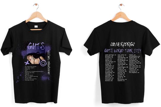 Olivia Rodrigo Guts Tour 2024 Shirt, Olivia Rodrigo Double Sided Shirt