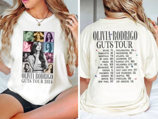 Olivia Rodrigo Guts Tour 2024 Shirt, Olivia Rodrigo Double Sided Shirt