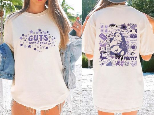 Olivia Rodrigo Guts Tour 2024 Shirt, Olivia Rodrigo Double Sided Shirt