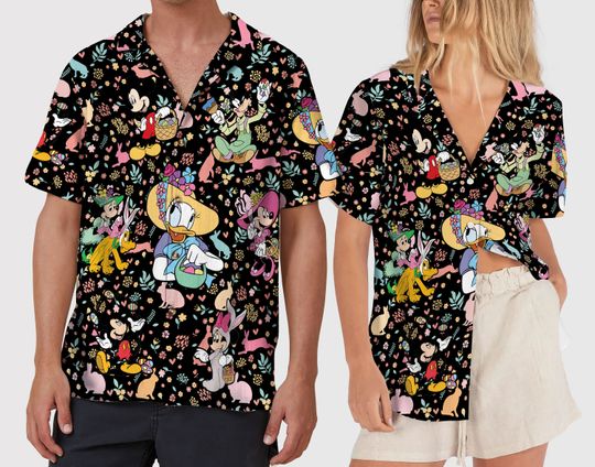 Discover Disney Easter Hawaiian Shirt, Mickey and Friends Bunny Ears Hawaiian
