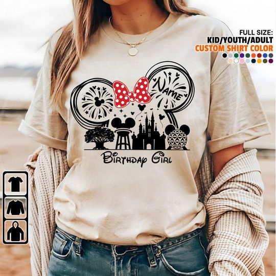 Personalized Disney Trip 2024 Birthday Girl Disney Shirt, Disney Family Matching Shirt